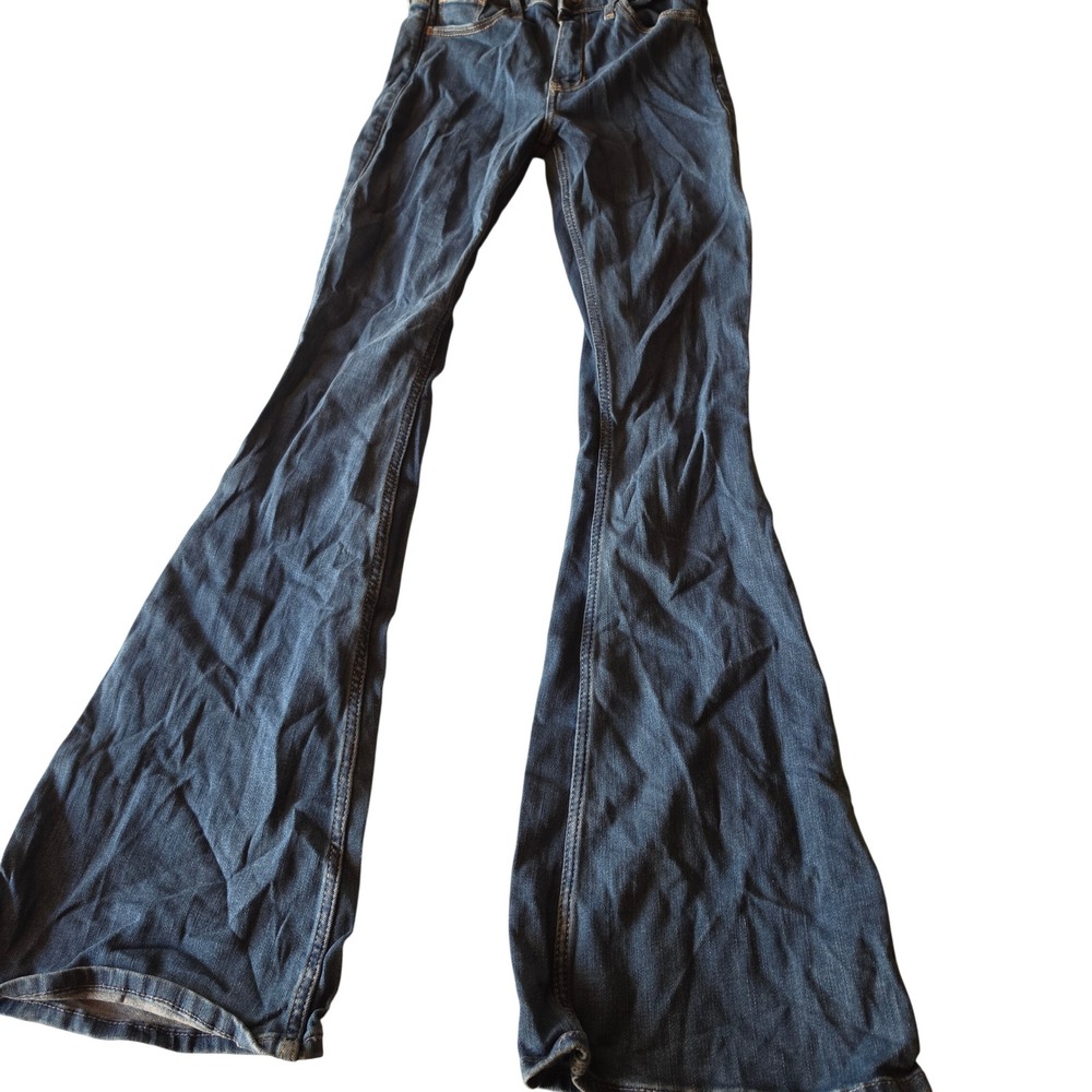 Hollister High Rise Vintage Flare Jeans Medium Wash W25 L31 1R Soft Stretch